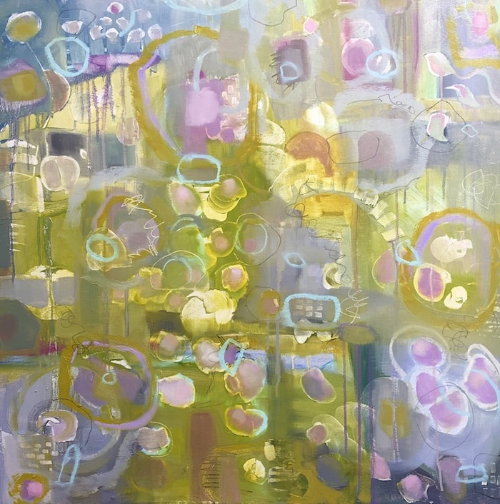 Left to My Own Devices, 30” x 30” Oil on Cradled Board by Gina Niebergall
